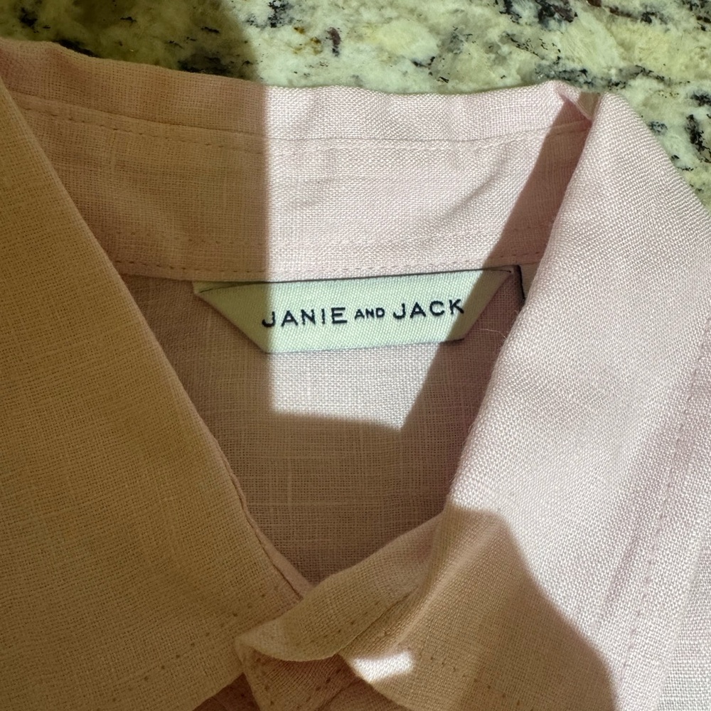 Janie and Jack Light Pink Blouse linen.